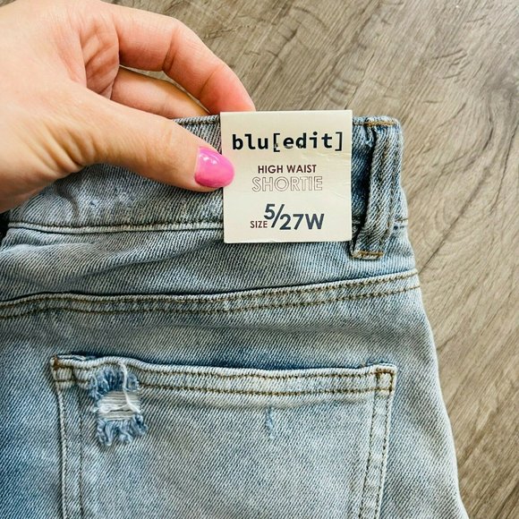 Blu Outfitters  Stretch high waist distressed Shortie Womens 5/27 New - Picture 6 of 8